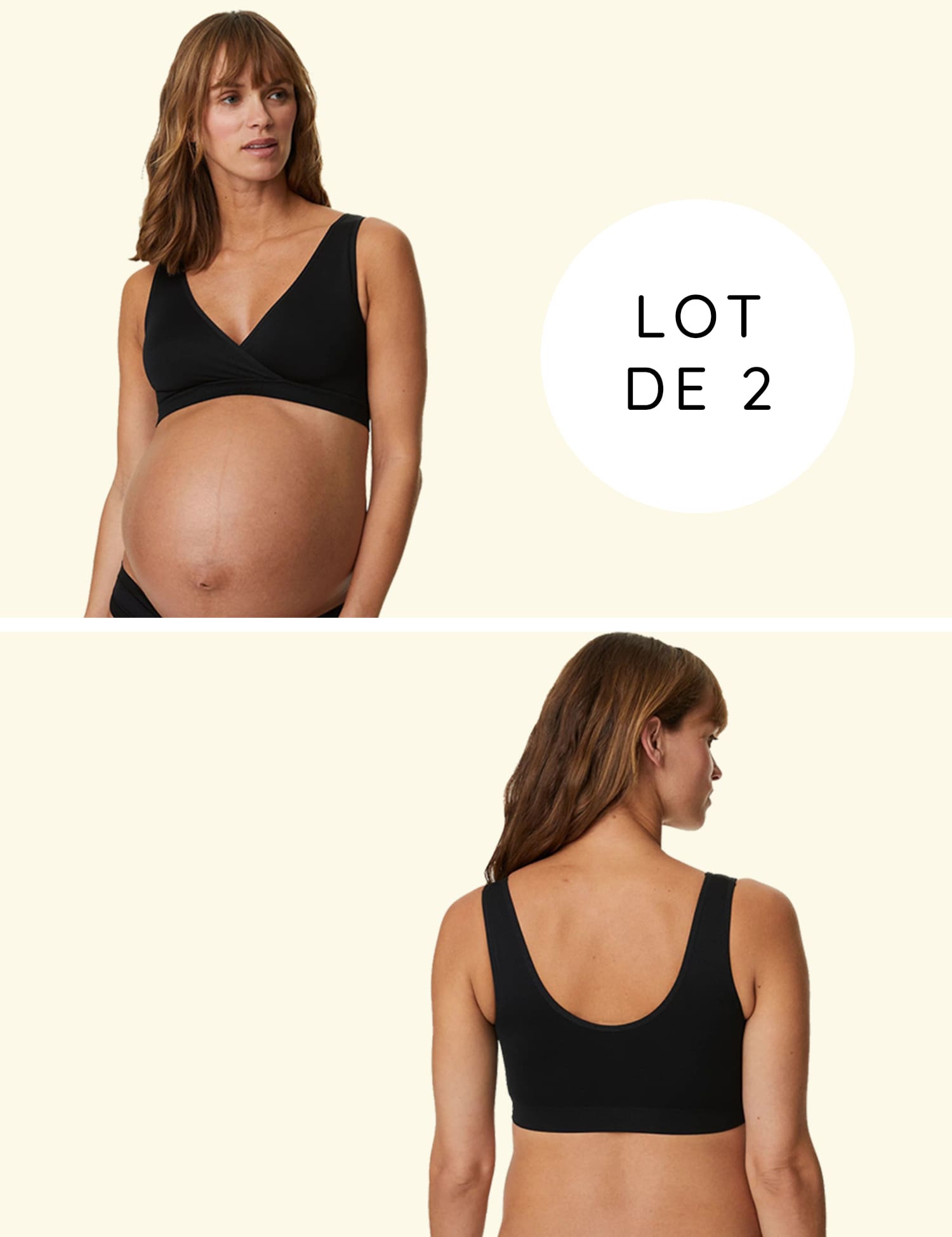 Lot de 2 - Bralette de Soutien Maternité & Allaitement